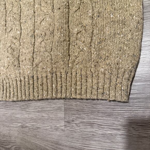 Vintage Old Navy Cable Knit Sweater Vest Wool Blend Preppy M Academia NWOT Beige - Picture 4 of 7